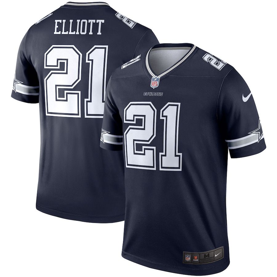 Men Dallas Cowboys #21 Ezekiel Elliott Nike Navy Legend Player NFL Jersey->dallas cowboys->NFL Jersey